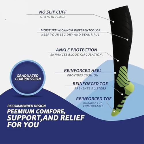 6 Pairs Non-Slip Compression Socks for Women with Grippers, Pilates Yoga Sports Workout, Knee High