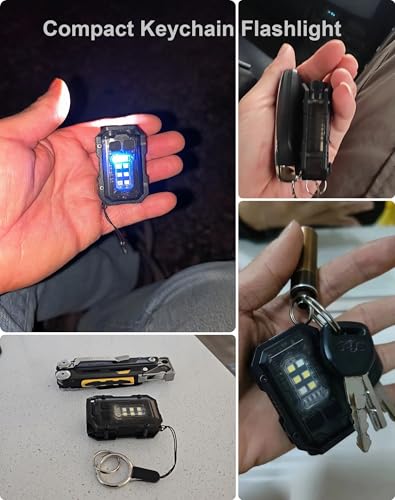 Pocket EDC Flashlight Rechargeable, 500 Lumens Keychain Flashlight