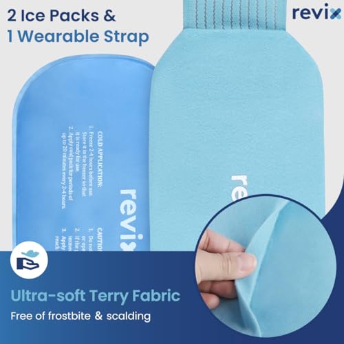 REVIX Ice Packs for Injuries Reusable, 4 Packs Hot and Cold Pack Flexible - color: Blue, size: Medium 10 x 5 Inch (Pack of 2)