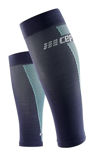 CEP Men’s Calf Compression Running Sleeves | Running Ultralight Calf Sleeves - color: Blue/Light Grey, size: 4