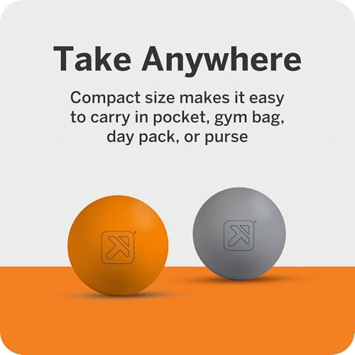 TRIGGERPOINT Foundation Massage Therapy Balls – Medium-Density Ball Massager for Back & Foot Pain Relief, Trigger Point Myofascial Tool for Yoga, Exercise & Physical Therapy, Grey/Orange, 2 Pack - style: 2 Pack