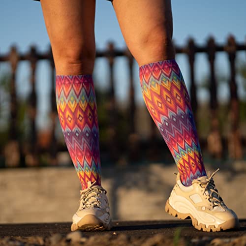 LEVSOX Compression Socks Women and Men, 20-30mmHg, Best for Nurses, Travel, Pregnancy - color: 3 Pairs Printing, size: X-Large