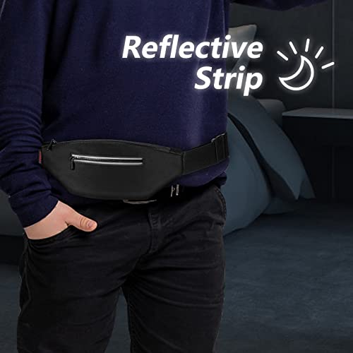 MEDMAX Diabetic Running Belt with Adjustable Waist, Insulin Pump Belt Holder Organizer Waist Pouch, Epipen Medical Fanny Pack Bag (Bag Only) (Black)