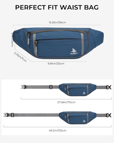 2.5L Fanny Pack for Women Men, RFID Blocking Crossbody Belt Bag, Blue - color: Blue