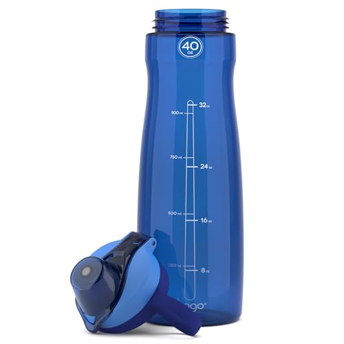 Pogo BPA-Free Plastic Water Bottle with Chug Lid, 40 Oz, Blue - color: Blue, size: 40 Ounces