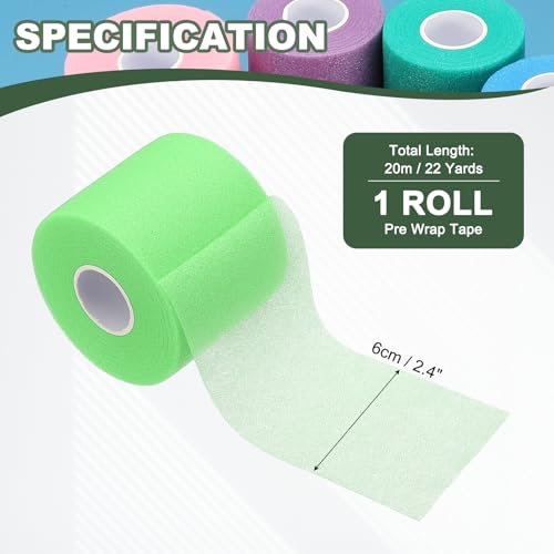Pre Wrap Tape, Non-Slip Grip Cushion Wrap Prewrap Athletic Tape- Fitting for (Tennis- Badminton - Pickleball - Sports) - color: Green