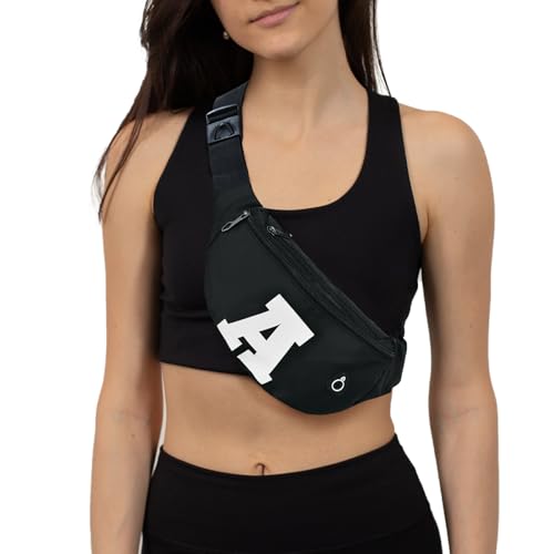 Fanny Packs for Men and Women Water-Repellent Sports Waist Pack Bag - color: 1pack-Black Letter A