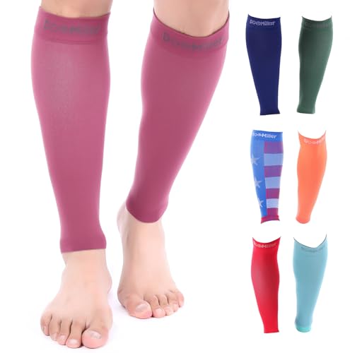 Doc Miller Compression Calf Sleeve for Men & Women, 20-30mmHg - color: Maroon, size: Small REGULAR