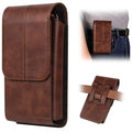 Cell Phone Pouch Leather Belt Holster Case Compatible with Samsung Galaxy S25/S24/S23/S22/S21/S20 Ultra, Cell Phone Belt Holder with Clip & Card Slots for Men Women Pouch Phone Sleeve Waist Bag, Brown - color: XXL(18*9.5*2 CM), size: Brown