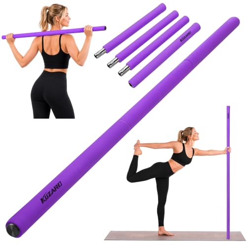 Yoga Stick, Mobility Stick for Stretching, Adjustable Exercise Stick - color: Purple