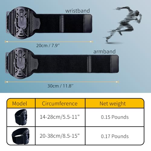 Running Wristband/Armband Phone Holder【360° Rotatable & Upgrade Anti-Drop】 (Black, Large) - color: Black, size: Large