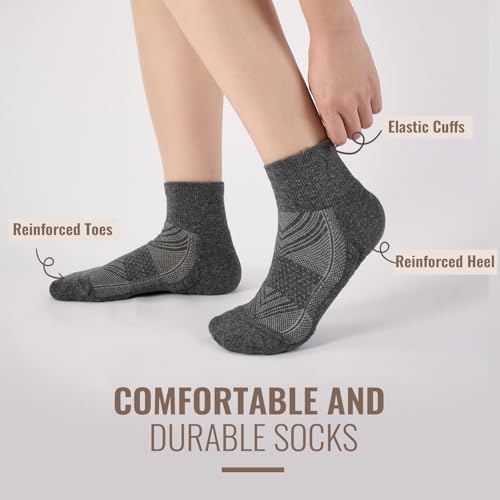 Ankle Socks Women White Black, 6/12 Pairs Running Quarter Socks - color: Dark Gray, size: 5-8