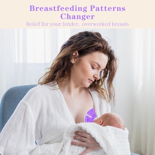 Hot/Cold Breast Gel Ice Packs Breastfeeding Cooling/Heat Pad Pain Relief - color: Purple