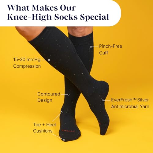 Comrad Knee High Compression Socks - color: Black Confetti, size: Large