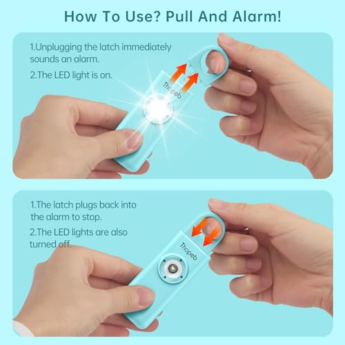 Personal Safety Alarm for Women – Superior Loud Siren & SOS Strobe - color: Aqua