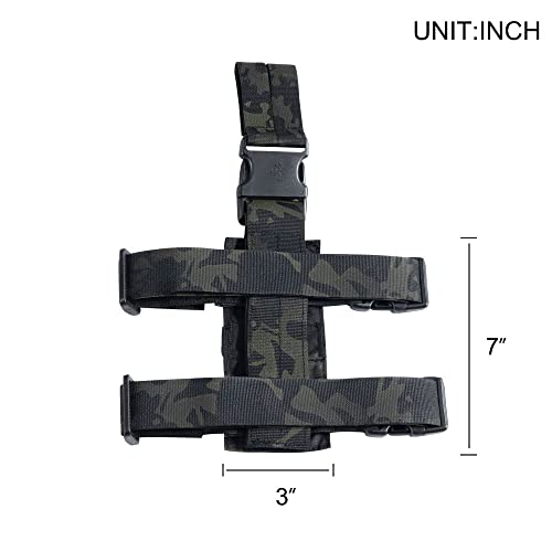 EXCELLENT ELITE SPANKER Tactical Drop Leg Holster Adjustable Drop Leg Platform Molle Module Universal Bag for Left/Right Leg - color: Multicam-Black