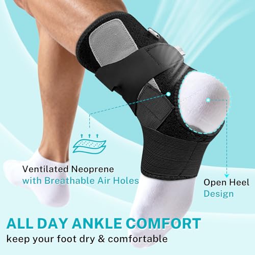 Ankle Brace for Women Men, Foot Brace w/ 2-Side Ankle Stabilizer