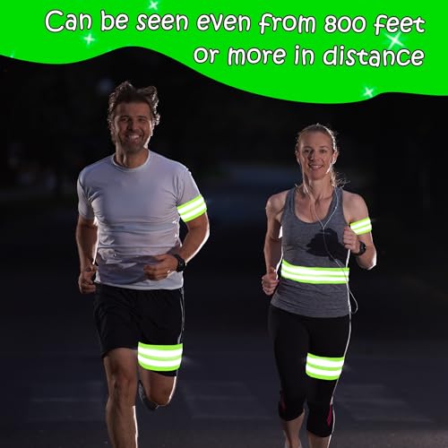 56 Pcs Reflective Bands Reflective Bands Visibility Reflective Straps Reflector Running Gear for Arm Wrist Ankle Leg Women Men Night Running Cycling Walking