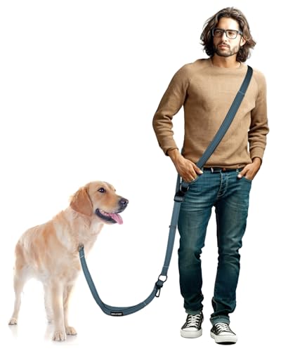 Hands Free Dog Leash, Multifunctional Crossbody Dog Leash - color: InkBlue, size: Large-5.9-9.5ft