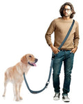 Hands Free Dog Leash, Multifunctional Crossbody Dog Leash - color: InkBlue, size: Large-5.9-9.5ft