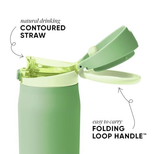 Simple Modern Water Bottle with Straw & Handle | 24oz | Green - color: -Avocado, size: 24 Ounces