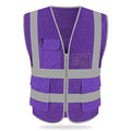 HYCOPROT High Visibility Mesh Safety Reflective Vest with Pockets and Zipper, Meets ANSI/ISEA Standards - color: Purple, size: Medium
