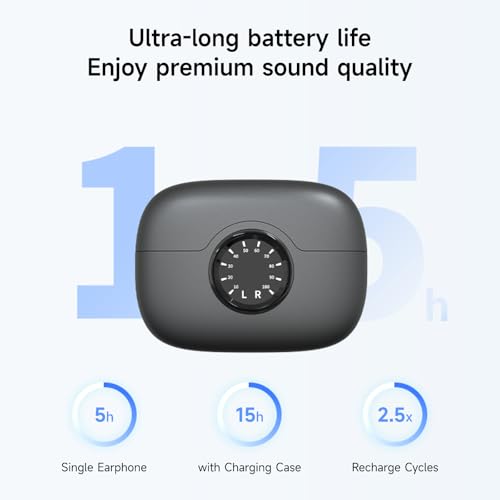 A80 Open Ear Earbuds, Clip On Wireless Headphones with Microphone - color: DarkGray