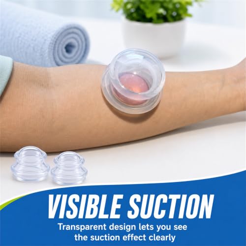 ELERA Silicone Cupping Set for Massage, 3 Cups (L M S) - style: 3 Cups (L M S size)