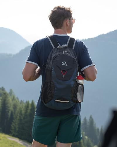 WATERFLY Lightweight Packable Hiking Backpack, 30L Day Pack - color: Blue & Black