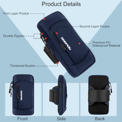Phone Holder for Running Lightweight Armband for Men Women 7.5" Blue - color: 03-Blue