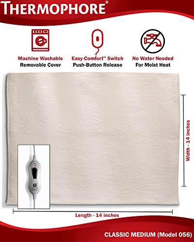 Thermophore Classic Moist Heat Pack, Designed to Deliver Intense Moist Heat to Relieve Pain, Muscle Cramps and Stiffness, Stimulates Circulation to Promote Healing, Medium, 14" x 14" - size: Medium