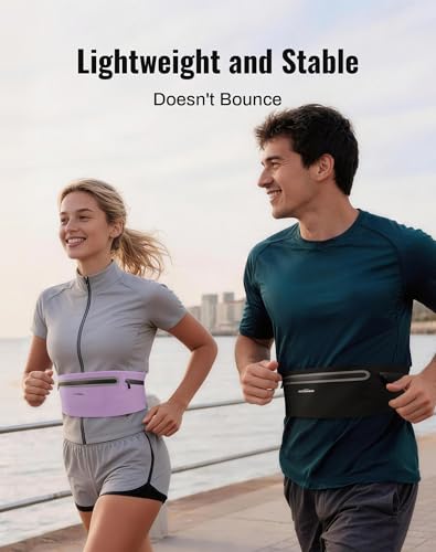 Running Belt for Women & Men-Ultra Light Slim Running Belts - color: Purple