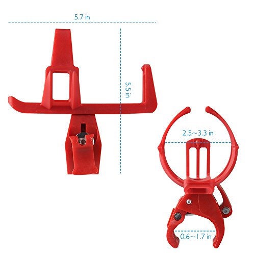 Accmor Bike Water Bottle Holders No Screws, Universal Bike Cup Holder, 360 Degree Rotatable Bike Water Bottle Cage, Water Bottle Holders for Kids Bike Adult Bike, Red - color: Red