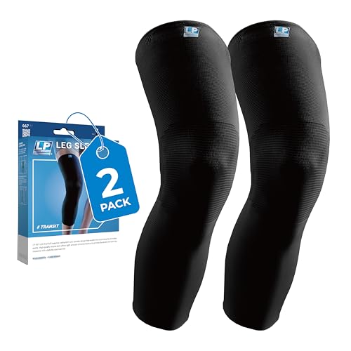 LP 667 Full Length Compression Leg Sleeve for Men & Women - color: Black - 1 Pair, size: X-Large