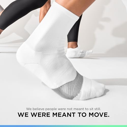 Feetures Elite Ultra Light No Show Tab Ankle Socks - Sport Sock with Targeted Compression - color: New White (3 Pack), size: Medium