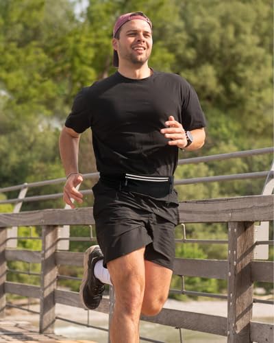 WATERFLY Running Belt Fanny Pack, Runner Race Belt with Bib Clip Black - color: Black