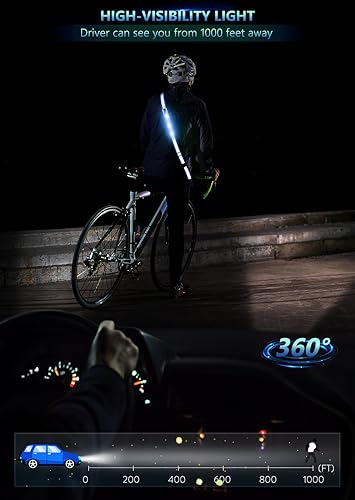 Fokia Kunbio LED Reflective Belt Sash for Walking at Night,Running Safety Gear LED Light Up Running Belt for Runners Walkers - color: Bule