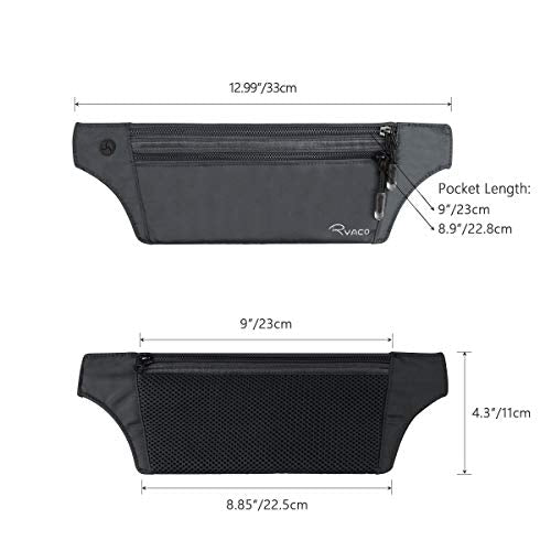 Ryaco Travel Money Belt, Slim RFID‑Blocking Hidden Waist Pouch - color: Gray