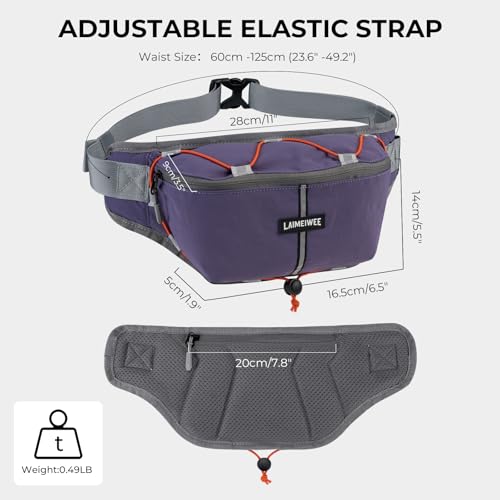 2L Fanny Pack for Women Men, Anti‑theft Waist Bag with RFID Blocking - color: Purple