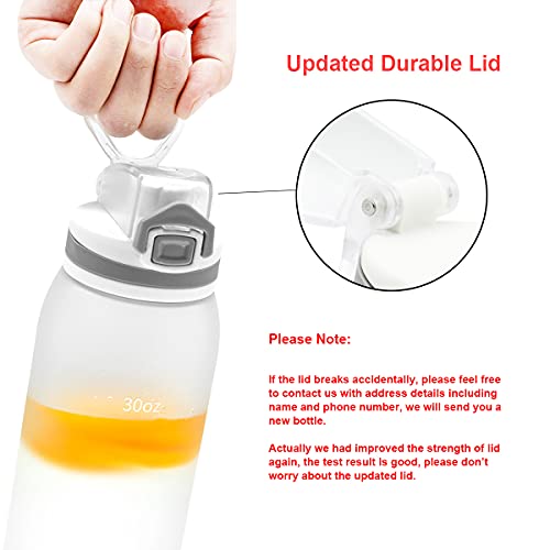 30oz Tritan Water Bottle with Time Marker, 1-Pack, Aqua White - color: Aqua White