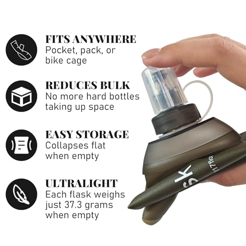 2x Soft Flask 500ml Foldable Hydration Flask Reusable