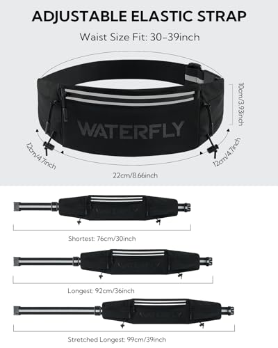 WATERFLY Running Belt Fanny Pack, Runner Race Belt with Bib Clip Black - color: Black