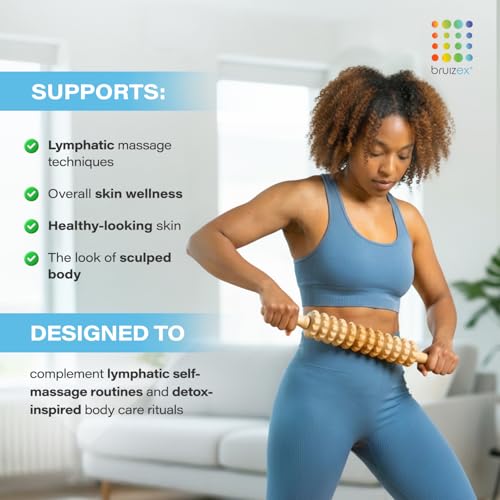 Bruizex Lipo Roller Lymphatic Drainage Massager, Massage Tool for Stomach - color: White
