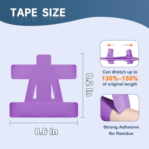 Precut Kinesiology Tape for Shoulder, 10 Pcs, Purple - color: Purple, size: 10 Pcs
