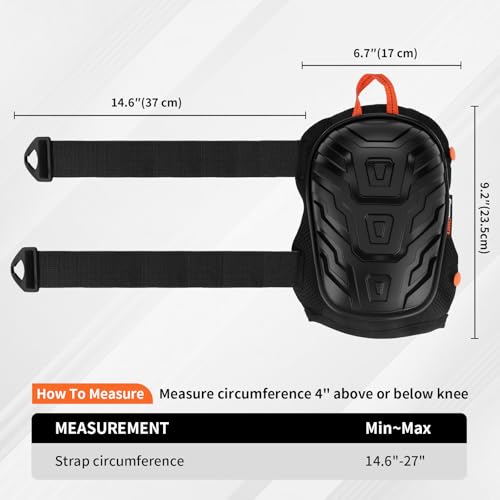 GRENPRO Heavy Duty Work Knee Pads, Quick Release Buckle for Construction - color: Upgraded Black
