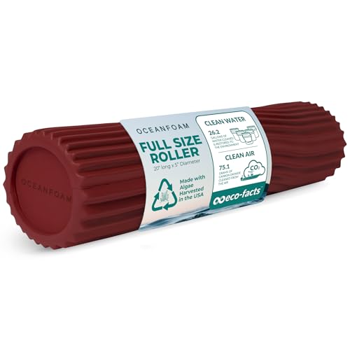 Oceanfoam Tidal Roller - Muscle Massage Foam Roller for Exercise (Maroon) - color: Maroon