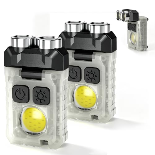 CLAKAP 2 Pack 1200 Lumens Rechargeable EDC Pocket Flashlight