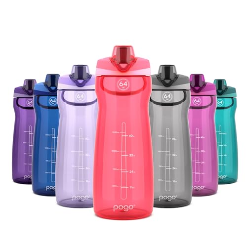 Pogo 64oz Plastic Water Bottle with Chug Lid and Carry Loop, Pink - color: Pink, size: 64 Ounces
