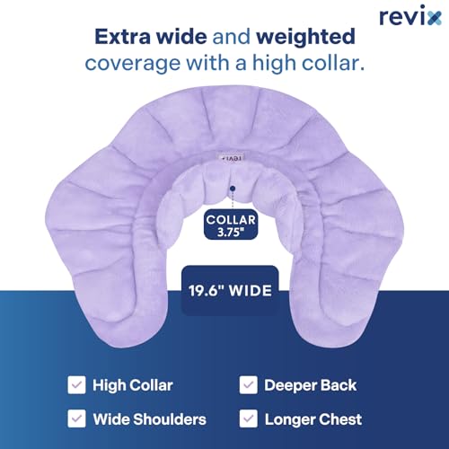 REVIX Microwavable Heating Pad for Neck, Weighted Moist Heat Shoulder Wrap - color: Lightpurple