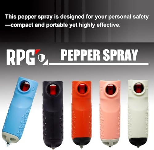 Pepper Spray, Self Defense OC Pepper Spray Keychain, 12 ft Range, 0.5 fl oz - color: Scarlet Red